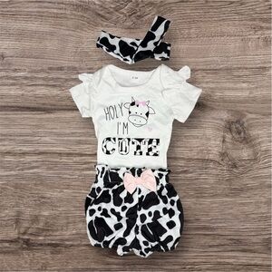 NEW!  Newborn girls outfit Holy Cow I’m Cute 0-3m